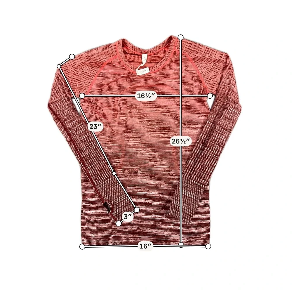 Lululemon‎ Shirt Womens 10 Pink Swiftly Tech Long Sleeve Striped Athletic Top